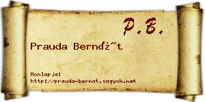 Prauda Bernát névjegykártya